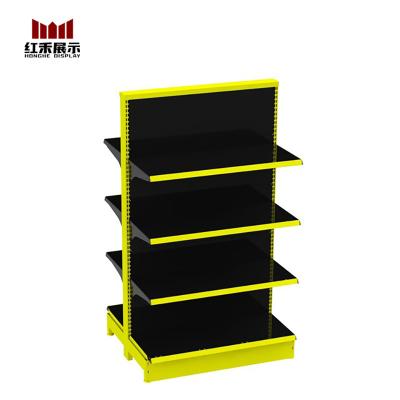 China Hong He Wire Metal Supermarket Single Sided Rack, Supermarket Shelves, Supermarket Shelving for sale