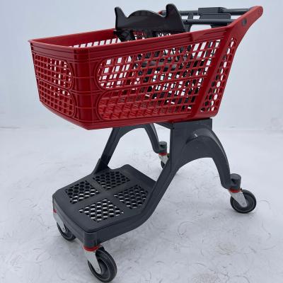 China Unfolding Plastic Supermarket Trolley And Retail Store Used 120 Liter Trolley Shopping Trolleys for sale