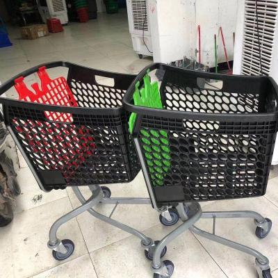 China Plastic Supermarket Customized Unfolding Trolley And Retail Store Used Trolley Shopping Carts for sale