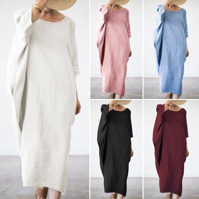 China 2021 Anti-Static Women's Summer Fashion Soft Cotton And Linen Maxi Casual Long Dresses for sale