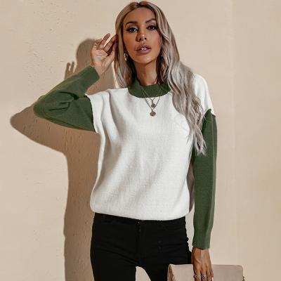 China Women's Patchwork QUICK DRY Sweater In Autumn Women's Winter Knitted Sweaters Casual Long Sleeve Tops Fall Pullovers for sale