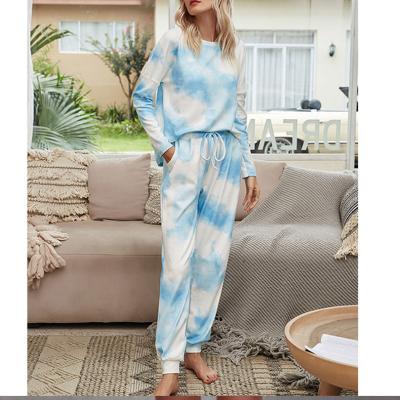 China Fashion QUICK DRY Women Tie Dye Sweatshirt Casual Top And Pant Sets for sale