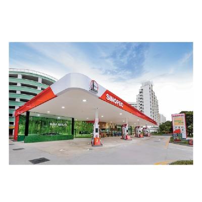 China Customized Gas Station Steel Fabricated House Gas Station Canopy Steel Structure Gas Station Shelter for sale