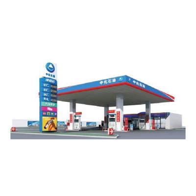 China Steel Fabricated Canopy Fascia Of Modern House 3d Design Gas Station for sale