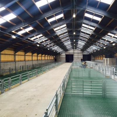 China Steel Fabricated House Prefabricated Steel Frame Cowshed Building Te koop