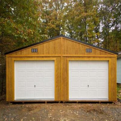 China Steel Fabricated House Car Garage Steel Structure Metal Prefab 2 Car for sale