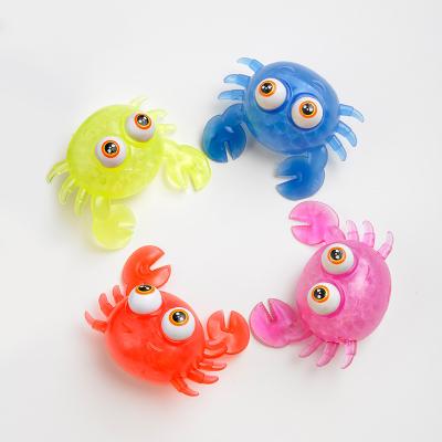 China Eco-friendly Soft PVC Novelty Depression Toy TPR Squeeze Crab Figure Balloons Sensory Handshake Sensory Toys DNA Stress Ball Toys for sale