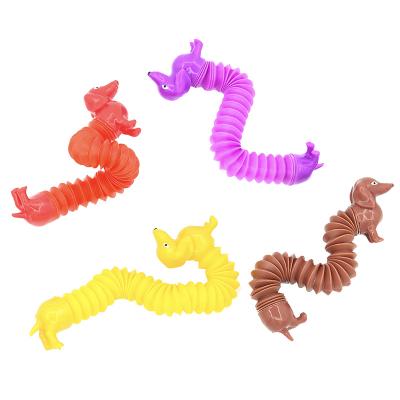 China 2022 Heavy Duty Plastic Adhd Wiggle Tubes TPR Amazon Sound Sensory Tube Child Sensory Hose Toys Stretchable Tubes Noise Toy Dog for sale