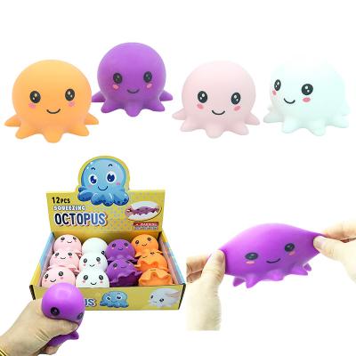 China Wholesale TPR Soft Light Foam Instant Ball Decompression Octopus With Clay Stress Relief Fidget Squeeze Toys for sale