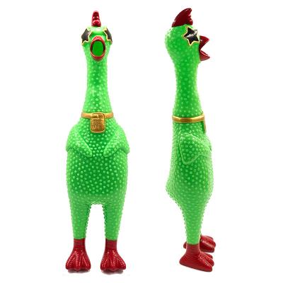 China Novelty Extra Large Toy Rubber Chicken Stress Relief Squeaky Toy For Kids Squeeze Me Giant Standing Rubber Screaming Chicken CXL-SC07 for sale