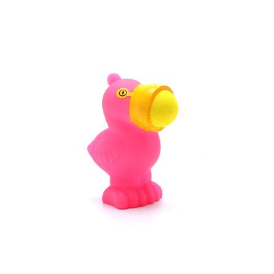 China EVA Flamingo Eco-Friendly Gift PVC Vinyl Squeeze Snap Button Mini Size Eco-friendly Shooting Toy For Kids for sale