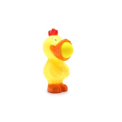 China EVA Novelty Plastic Soft Snap Ball Chicken Squeeze Shooter Ball Toys Small Shooting Game Rubber Kids Toys With Ball for sale