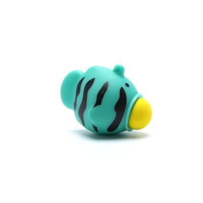 China Eco-friendly EVA PVC Vinyl Rubber Squeeze Fish Keychain Fisget Toy Shooting Eva Ball Popper Snap for sale