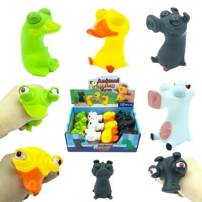 China Animal Stress Toy Eye Popping Stress Toys Mini Raised Eyes Dolls Anti Key Chain PVC Ball for Kids Gift Stress Reliever Toy for sale