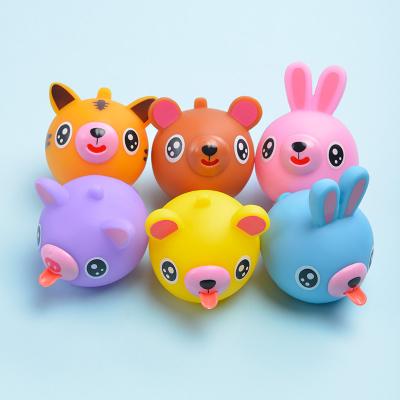 China New Eco-friendly Promotional Kawaii PVC Animals Wiggling PVC Toy Beeping Tongue POP Squeeze Toys for sale