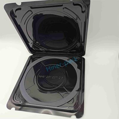 China Clear 8 Inch Silicon Wafer Box Container Black PET Material Wafer Shipper For Wafer Fab for sale