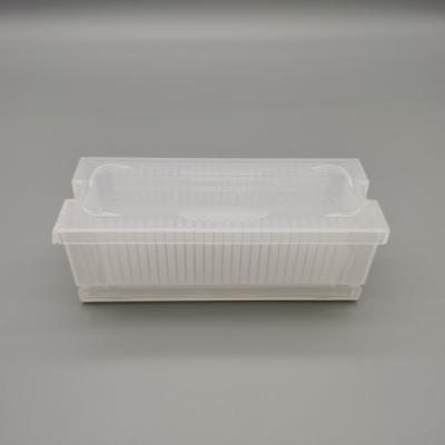 Chine Boîte de gaufres en silicium rectangulaire 25PCS Type de presse Utilisation recyclable avec fond et couvercle à vendre