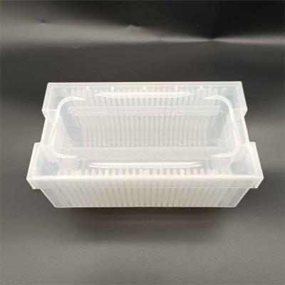 China Transparent Visual Rectangle Wafer Box With Lid And Bottom Conform To Low Gas Release And RoHS Standard for sale