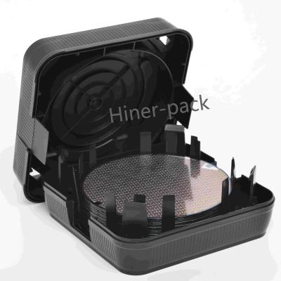 China 8 Inch Wafer Shipping Box Black Wafer Stack Boxes Antistatic Horizontal Used For Wafer Fab for sale