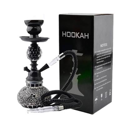 China Top Selling Hookah Shisha 11 Inch Glass + Metal Pipe Ready Running Hookah 2 Glass Hose From China Manufacturer for sale