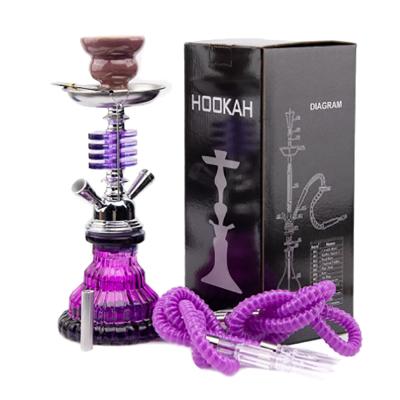 China 11.4 Inch Hookah 2 Hose Ready Running Glass Hookah Shisha 7 Color Options From China Manufacturer Bent Type for sale