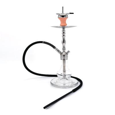 China Custom 62cm Stainless + Glass 1 Hose Stainless Steel Hookah From China Manufacturer for sale