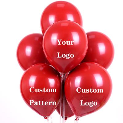 China Promotional Toy 10 Inch/12 Inch Logo Custom Design Pearlescent Matte Metal Advertising Latex Balloon for sale