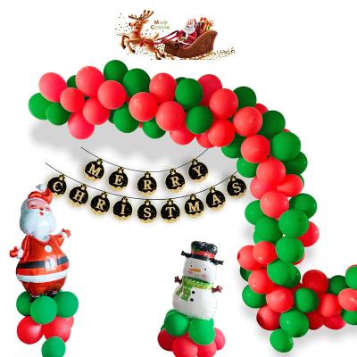 China Promotional Toy Christmas Balloon Set Hotel Mall Window Layout Pull Flag Latex Balloons Balloon Arch Kit for sale