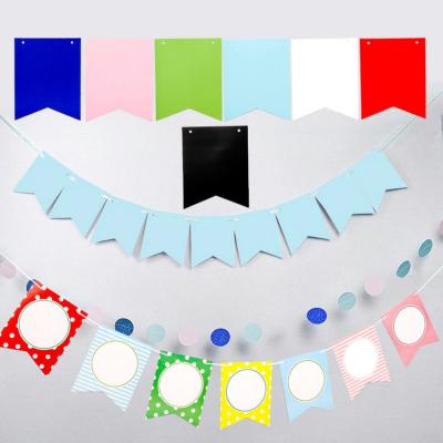 China DIY Card Banner Birthday Wedding Pull Flag Graduation Party Hanging Hanging Empty Fishtail Flower for sale