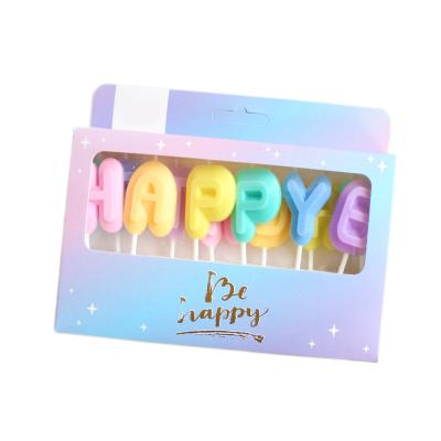 China Colorful Party Decoration Birthday Happy Candles Cute Candy Color Cartoon Cake Decoration Letter Candle for sale