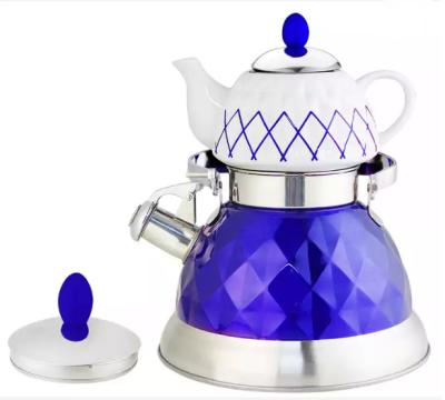 China Sustainable 3L stainless steel whistling kettle with water set customized logo featuree weight eco teapot for sale