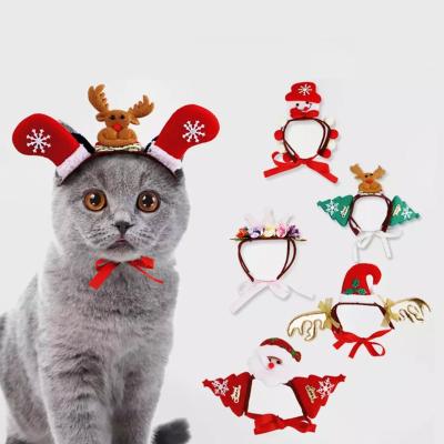 China Stocked Wholesale Pet Clothing Distributors Cats And Dogs Christmas Headgear Pet Dress Up Funny Pet Clothing Accessories for sale