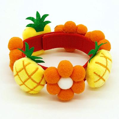 China Stocked Dog Collar Pineapple Flower Pet Cat Dog Collar Pet Decorative Product for sale