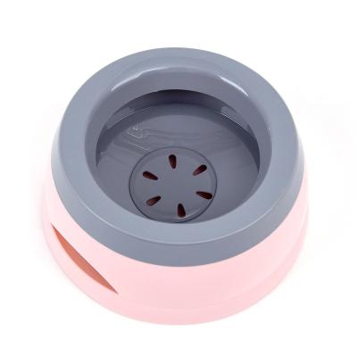 China Stocked Dog Rolls Floating Mouth Cat Bowl No Spill Drinking Plastic Portable Water Feeder Dog Wetting Bowl for sale