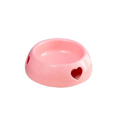 China Wholesale Solid Color Portable Heart Cavity Pet Bowl Stored Eco-Friendly Plastic Pet Supplies for sale