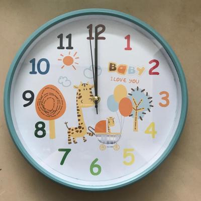 China Time 30cm Round Kids Children Giraffe Wall Clock, Wall Clock Porcelain, Time Clock for sale