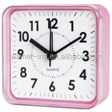 China Promotional Plastic Square Gift Transparent Mini Time Cheap Alarm Clocks for sale