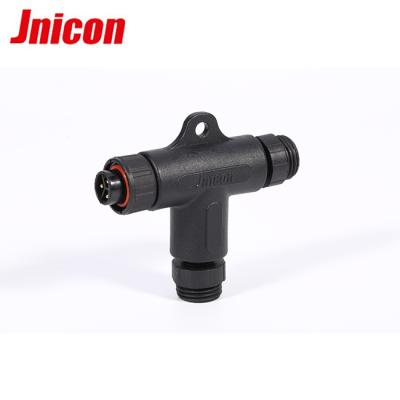 China For Waterproof Power T-Shaped Three Way T Connector With 3 Pin 2 Pin for sale