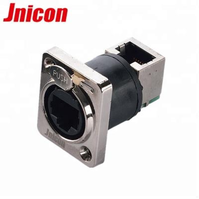 China Dual Led Panel Mount Connector IP44 / IP65 Socket Display RJ45 Straight Type Socket for sale