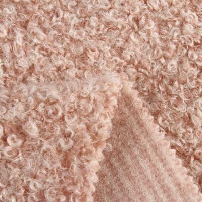 China Excellent Quality Tear-Resistant Dyed Winter Knitting Pink Brushed Felt Fleece 100 Polyester Fabric for sale