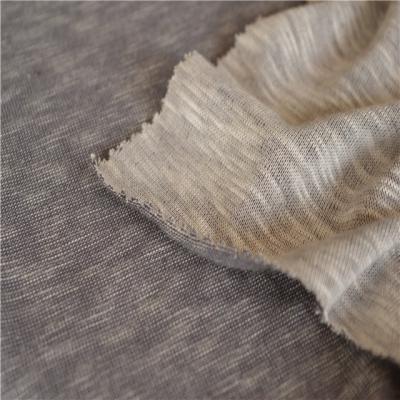 China Anti Pill Single side jersey women strip dyed yarn weaving fancy knitted fabric for dress for sale