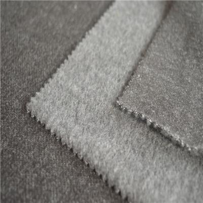 China Breathable Gray One Side Brushed Front Side 80% Cotton Polyester 20% Twill Knitting Fabric for sale