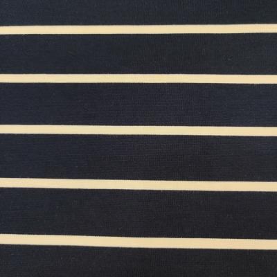 China Excellent spring and summer DIMENSIONAL Roma ponte dyed knit stripe rayon nylon spandex fabric for sale