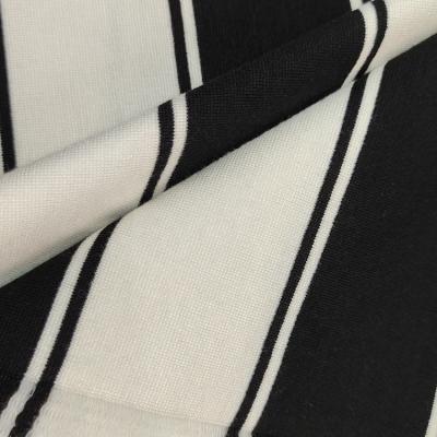 China From Shaoxing Factory Hot Sale R/N/SP Tear-Resistant Knitting Stripe Directly In Stock Yarn Dyed Punto Roma Fabric for sale