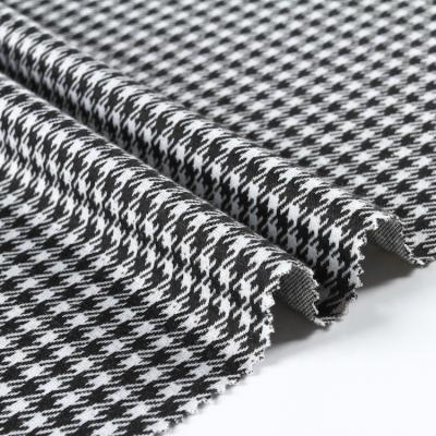 China Most favorable price chemical-resistant black and white jacquard polyester spandex twill fabric DIMENSIONS for sale