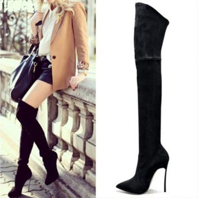 China Hot Selling Fashion Trend Botas High Heels Sexy Pointed Stiletto Over The Knee High Boots Women Thigh High Boots Heeled for sale