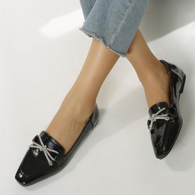 China New Arrival Flat Spring And Slip On Summer Shallow Mouth Patent Leather England Women's Casual Loafers for sale