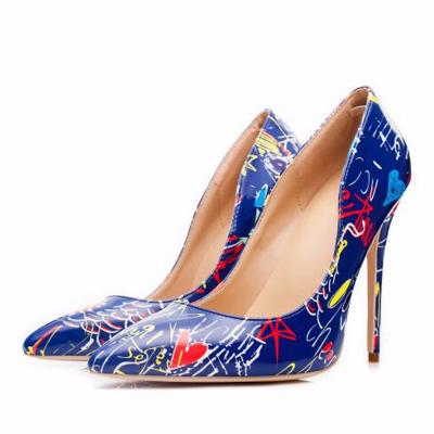 China Height Increasing Fashion 2022 Led Toe Fancy Thin Heels Big Toe Waist Party Leather Slip On Women Pumps Heel Shoes for sale