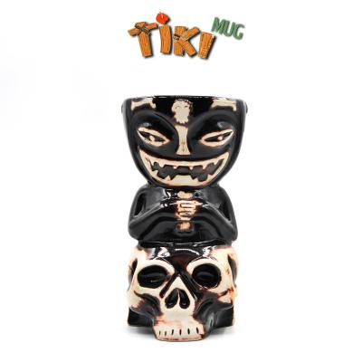 China Viable Custom Creative Horror Series Ceramic Tiki Mugs Cocktail Cups For Cocktail Bar Drinkware for sale