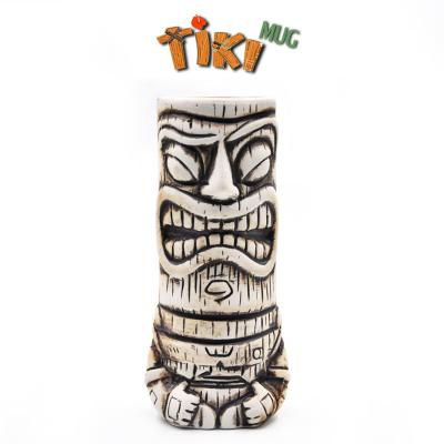 China Sustainable Custom Bar Decoration Hawaii Totem Mugs Ceramic Tiki Mug Cocktail Cups for sale